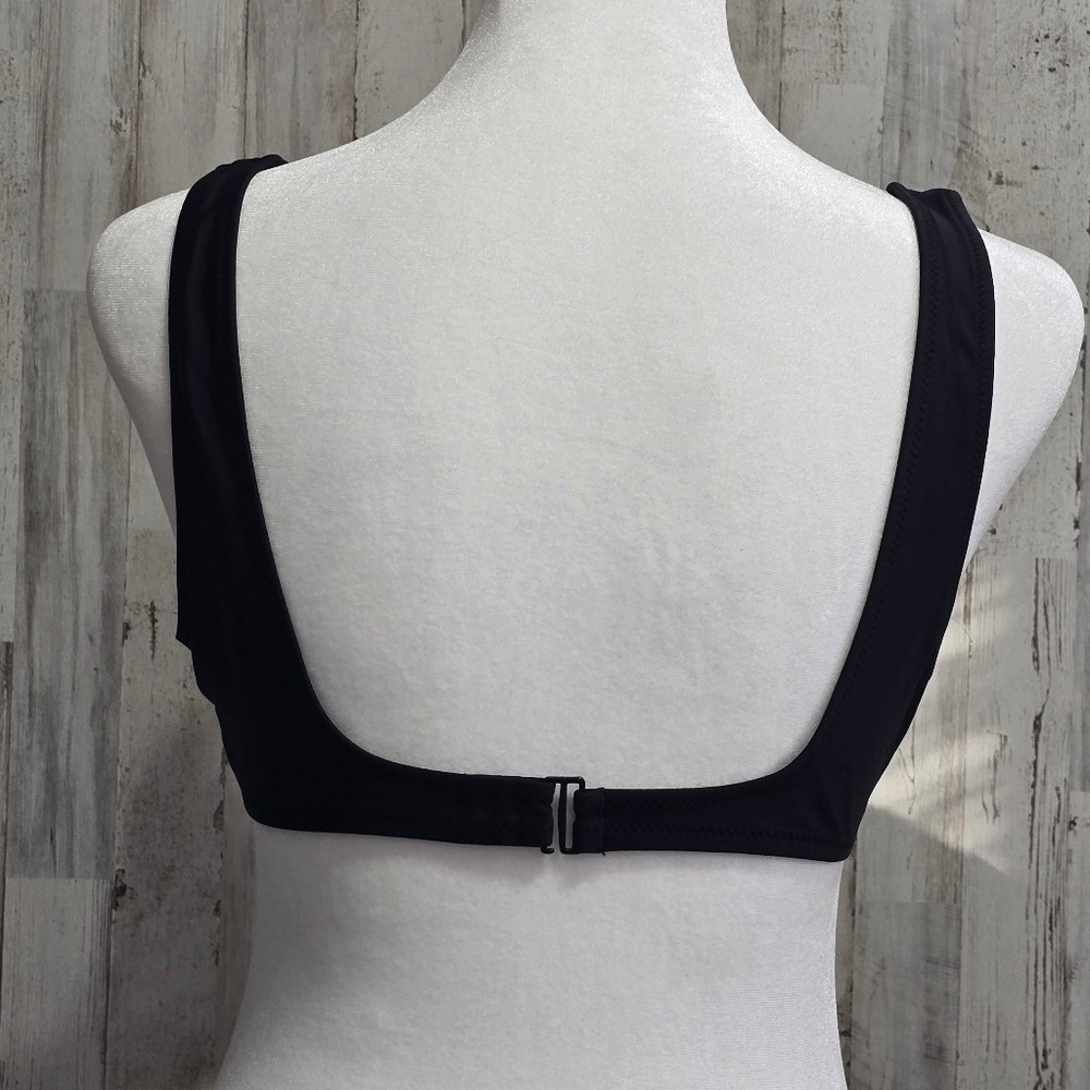Aerie Black Plunge Bikini Swim Top Size Medium - Picture 3 of 6